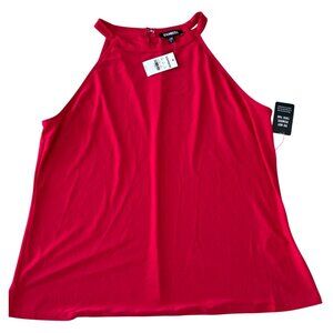 Express Womens Red High Neck Sleeveless Career Tank Top Size L NWT